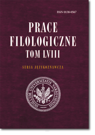 Prace FILOLOGICZNE <br> Seria językoznawcza <br> tom LVIII