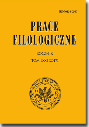 Prace FILOLOGICZNE. Rocznik. Tom LXXI (2017)
