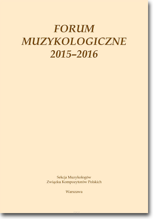 Forum Muzykologiczne 2015-2016