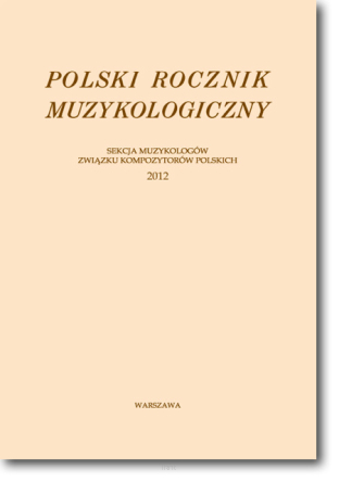 Polski Rocznik Muzykologiczny 2012
