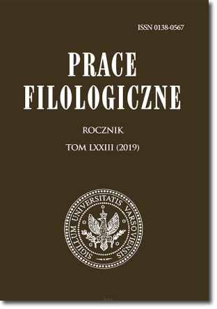 Prace FILOLOGICZNE. Rocznik. Tom LXXIII (2019)