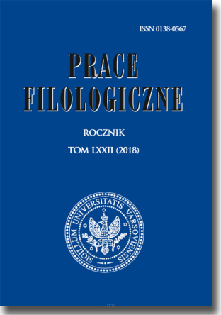 Prace FILOLOGICZNE. Rocznik. Tom LXXII (2018)
